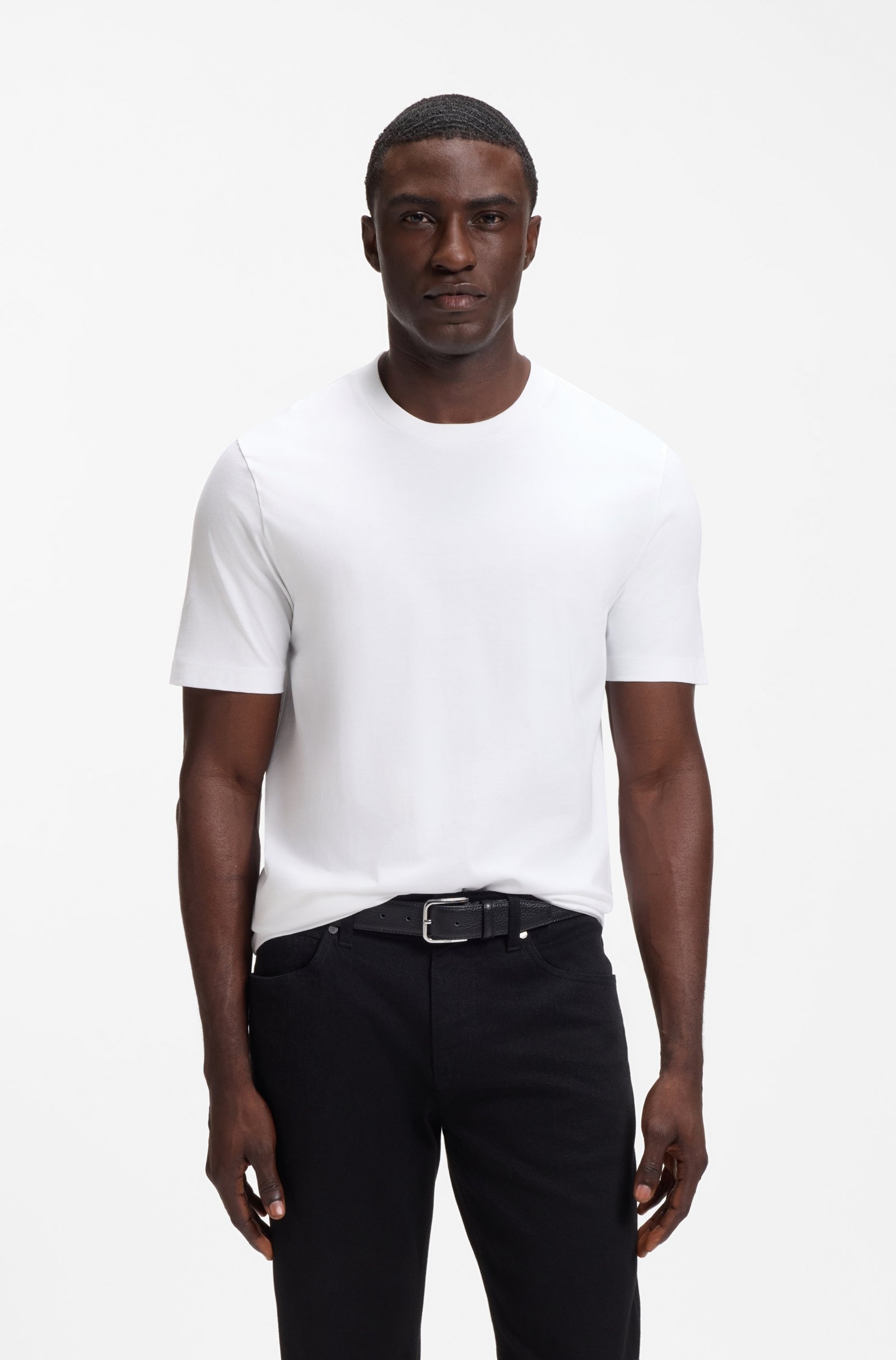 Camiseta regular fit en punto de algodón